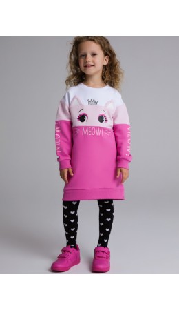 Платье трикотажное для девочек белый,светло-розовый,розовый