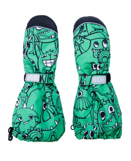 Варежки текстильные для мальчиков черный,зеленый