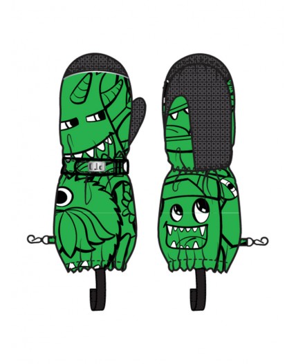 Варежки текстильные для мальчиков черный,зеленый