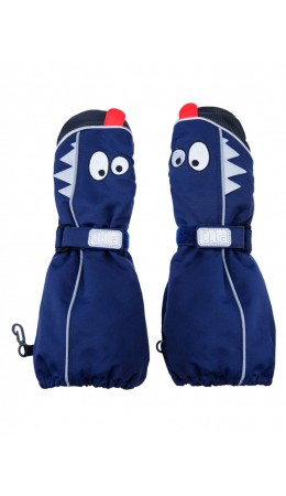Варежки текстильные для мальчиков тёмно-синий