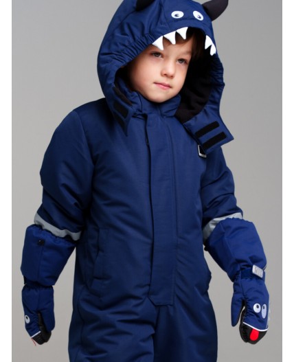 Варежки текстильные для мальчиков тёмно-синий