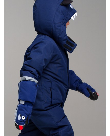 Варежки текстильные для мальчиков тёмно-синий