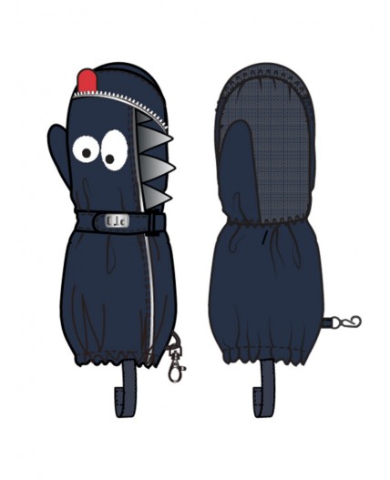 Варежки текстильные для мальчиков тёмно-синий