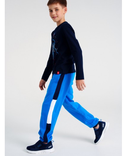 Фуфайка трикотажная для мальчиков (футболка с длинными рукавами) тёмно-синий