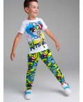 Комплект трикотажный для мальчиков: фуфайка (футболка), брюки разноцветный