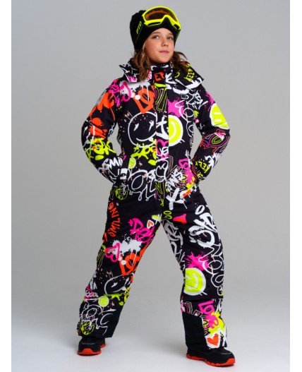 Комбинезон текстильный с полиуретановым покрытием для девочек разноцветный