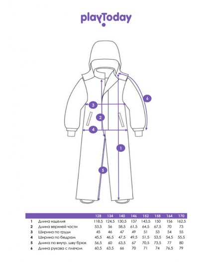 Комбинезон текстильный с полиуретановым покрытием для девочек разноцветный