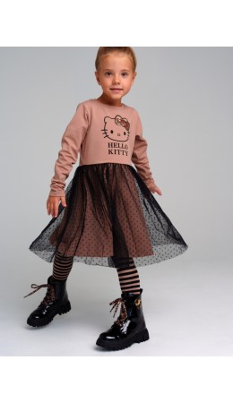 Платье трикотажное для девочек бежевый