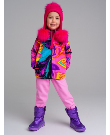 Шапка трикотажная для девочек фуксия