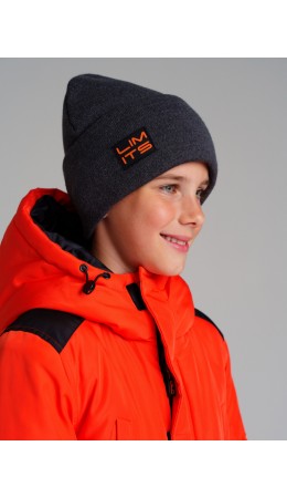 Шапка трикотажная для мальчиков темно-серый