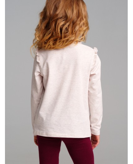 Фуфайка трикотажная для девочек (футболка с длинными рукавами) бежевый