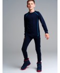 Термокомплект трикот. для мальчиков: фуфайка (футболка) с длин. рук, брюки для эпизод. использования тёмно-синий