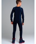 Термокомплект трикот. для мальчиков: фуфайка (футболка) с длин. рук, брюки для эпизод. использования тёмно-синий