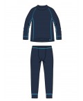 Термокомплект трикот. для мальчиков: фуфайка (футболка) с длин. рук, брюки для эпизод. использования тёмно-синий