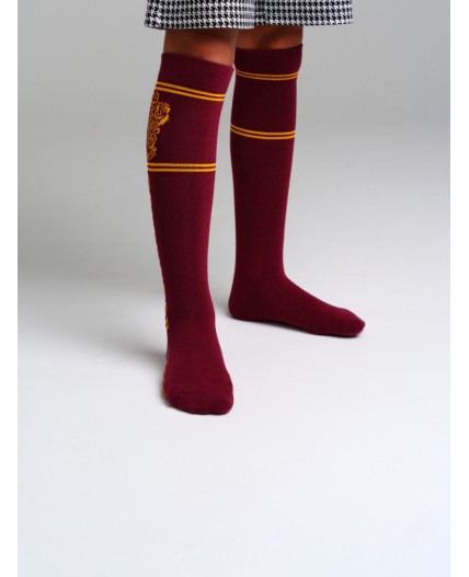 Гольфы трикотажные для девочек малиновый,жёлтый