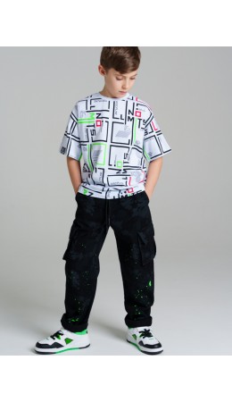 Брюки текстильные джинсовые для мальчиков черный