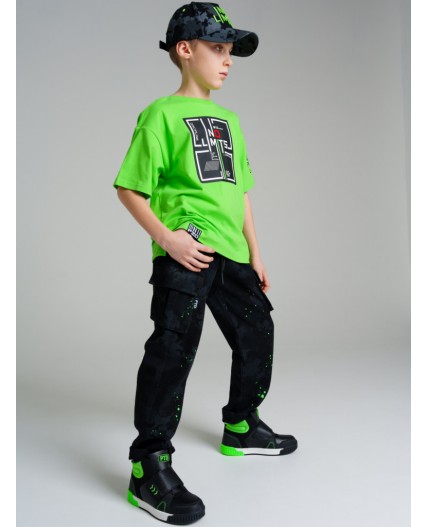 Брюки текстильные джинсовые для мальчиков черный