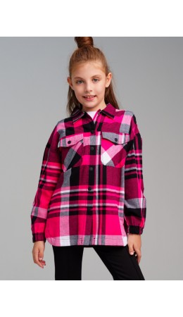 Рубашка текстильная для девочек разноцветный