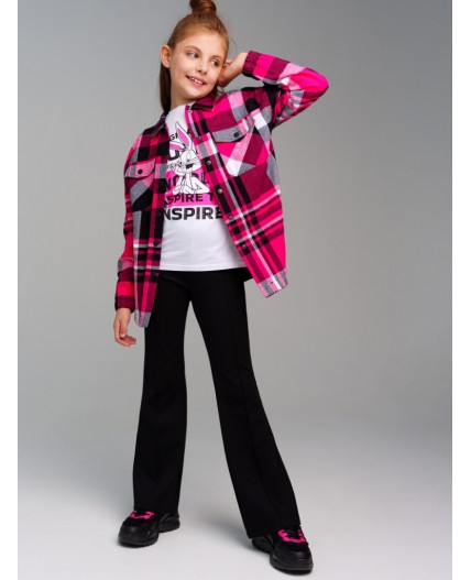 Рубашка текстильная для девочек разноцветный