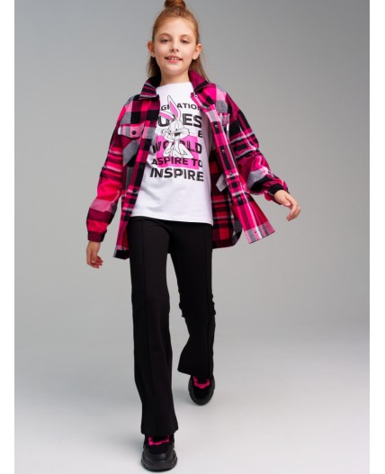 Рубашка текстильная для девочек разноцветный