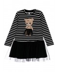 Платье трикотажное для девочек черный,белый