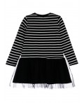 Платье трикотажное для девочек черный,белый