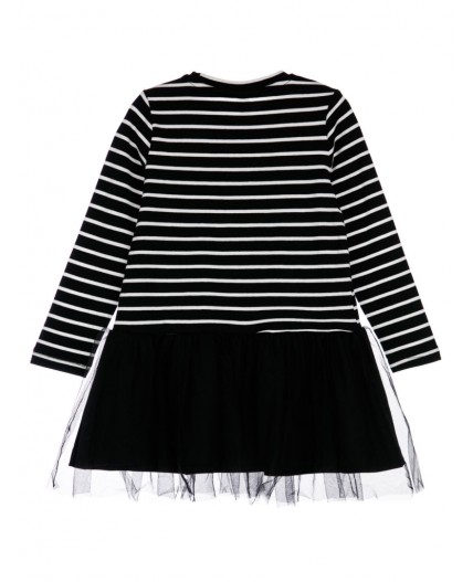 Платье трикотажное для девочек черный,белый