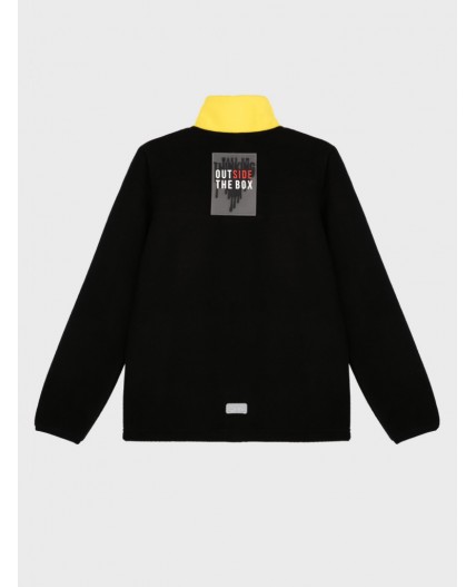 Куртка трикотажная для мальчиков черный,жёлтый