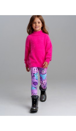 Брюки трикотажные для девочек (легинсы) разноцветный