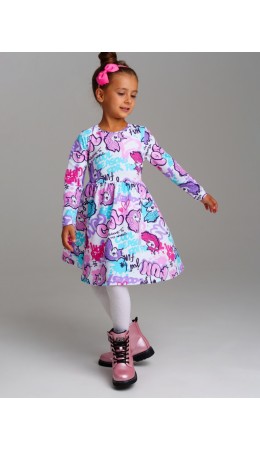 Платье трикотажное для девочек разноцветный