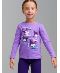 Фуфайка трикотажная для девочек (футболка с длинными рукавами) сиреневый