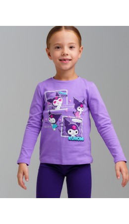Фуфайка трикотажная для девочек (футболка с длинными рукавами) сиреневый
