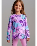 Фуфайка трикотажная для девочек (футболка с длинными рукавами) разноцветный