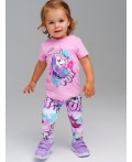 Комплект детский трикотажный для девочек: фуфайка (футболка), брюки (легинсы) разноцветный