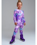 Термокомплект трикот. для девочек: фуфайка (футболка) с длин. рук, брюки для эпизод. использования разноцветный