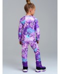 Термокомплект трикот. для девочек: фуфайка (футболка) с длин. рук, брюки для эпизод. использования разноцветный