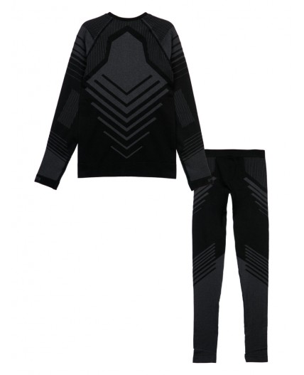Термокомплект трикот. для мальчиков: фуфайка (футболка) с длин. рук, брюки для эпизод. использования черный