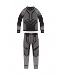 Термокомплект трикот. для мальчиков: фуфайка (футболка) с длин. рук, брюки для эпизод. использования черный
