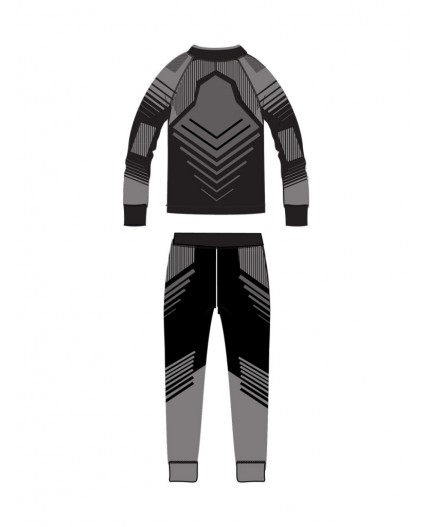 Термокомплект трикот. для мальчиков: фуфайка (футболка) с длин. рук, брюки для эпизод. использования черный
