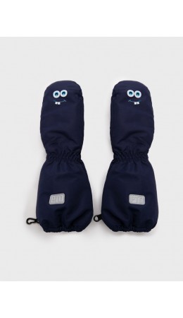 Варежки текстильные для мальчиков тёмно-синий