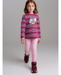 Фуфайка трикотажная для девочек (футболка с длинными рукавами) разноцветный
