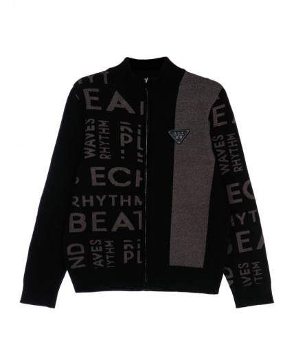 Кардиган трикотажный для мальчиков черный,серый