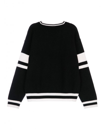 Джемпер трикотажный для девочек черный,белый