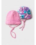 Шапка детская трикотажная для девочек, 2 шт в комплекте разноцветный