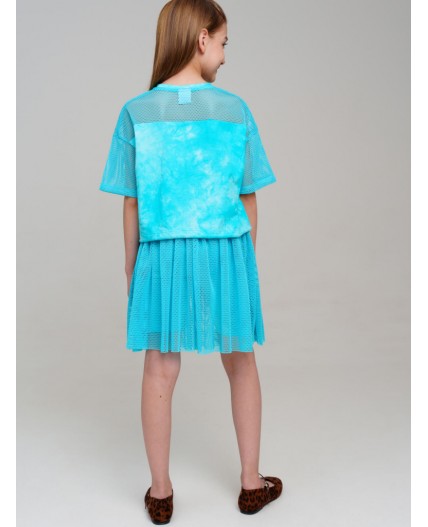 Юбка-легинсы трикотажные для девочек голубой