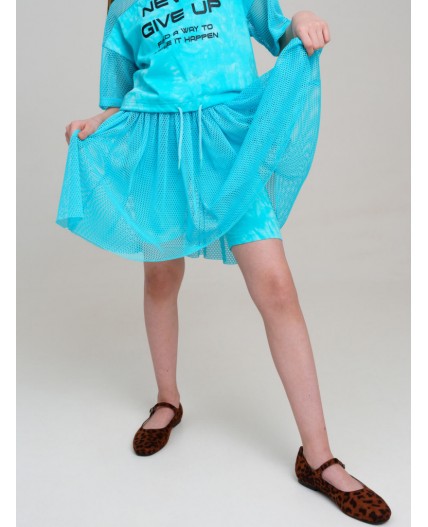 Юбка-легинсы трикотажные для девочек голубой