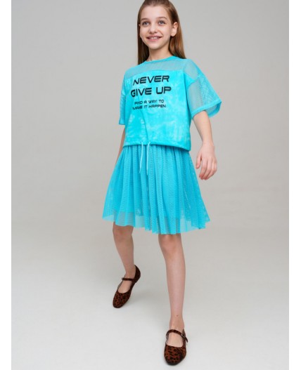 Юбка-легинсы трикотажные для девочек голубой