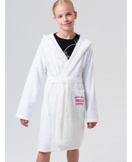 Халат текстильный для девочек белый