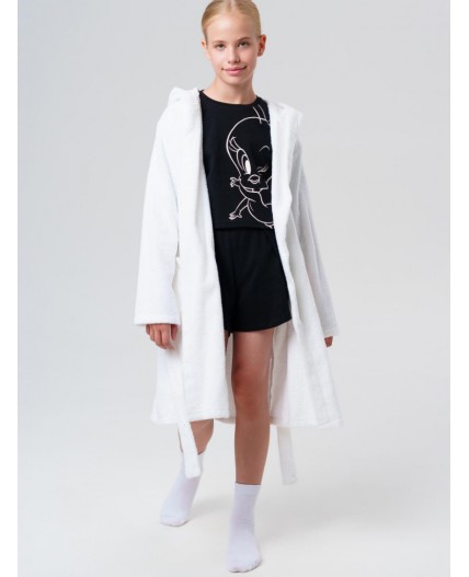 Халат текстильный для девочек белый