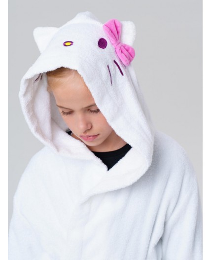 Халат текстильный для девочек белый